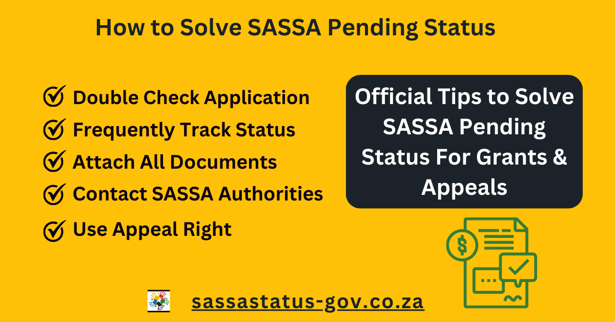 How to Solve SASSA Pending Status