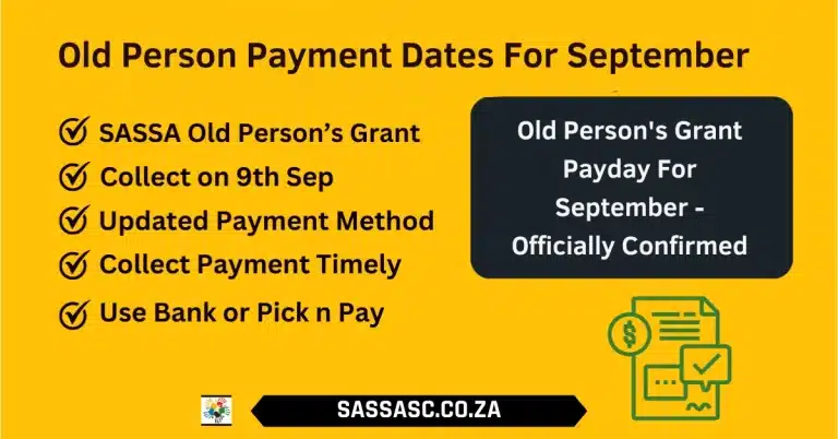 Old Person Payment Dates For September