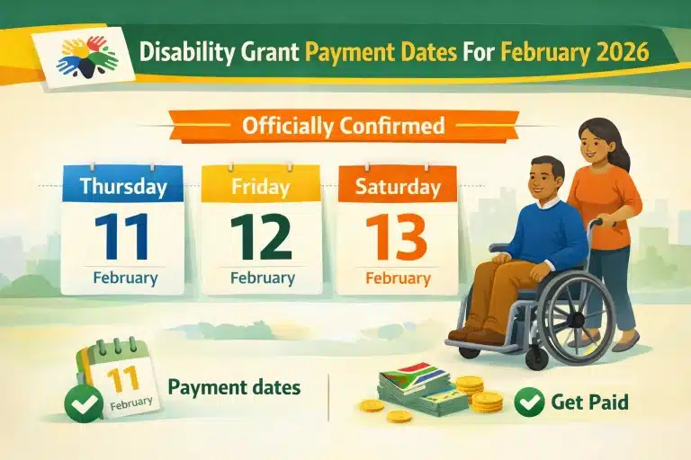 Disability Grant February Payment Dates 2026